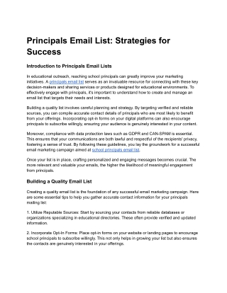 Principals Email List_ Strategies for Success