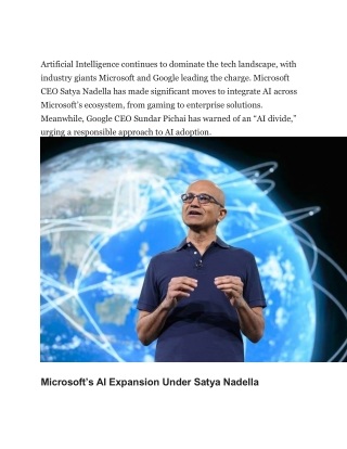 Microsoft Under Satya Nadella Doubles Down on AI Expansion