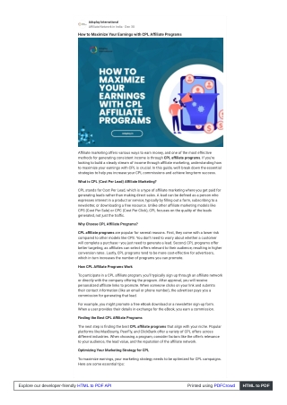 How to Maximize Your Earnings with CPL Affiliate Programs