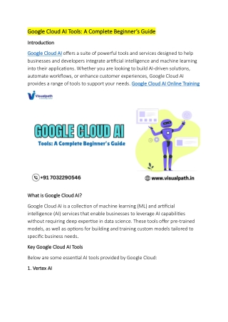 Top Google Cloud AI Online Training - Visualpath