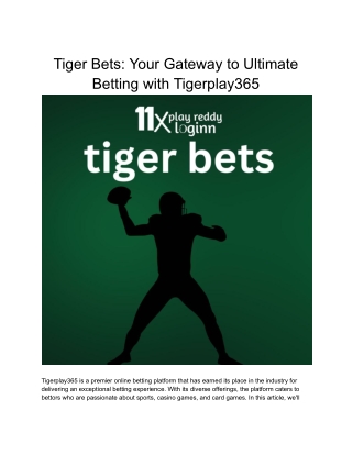 Tiger Bets_ Your Gateway to Ultimate Betting with Tigerplay365