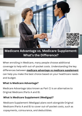 Medicare Advantage vs. Medicare Supplement: What’s the Difference?