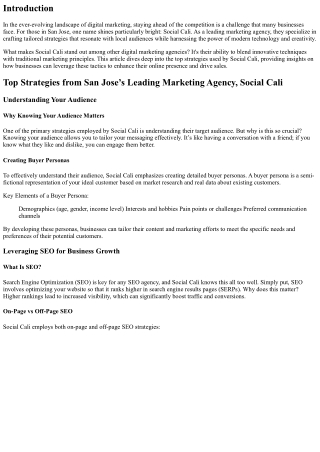 Top Strategies from San Jose’s Leading Marketing Agency, Social Cali