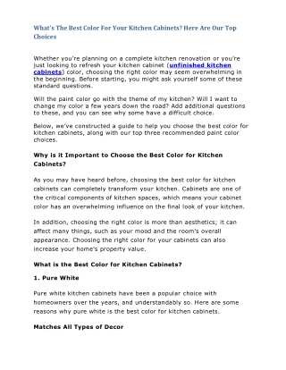 What's The Best Color For Your Kitchen Cabinets Here Are Our Top Choices