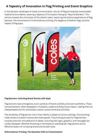 A Tapestry of Innovation in Flag Printing and Event Graphics