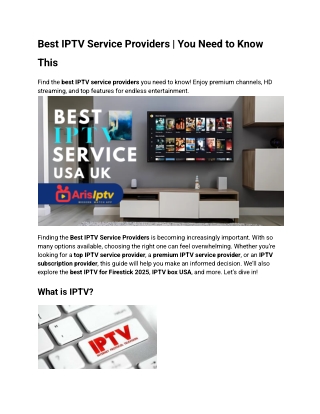 Best IPTV Service Providers – Top Choice for 4k Streaming