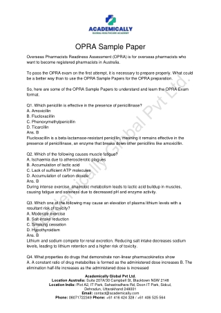 OPRA Sample Paper