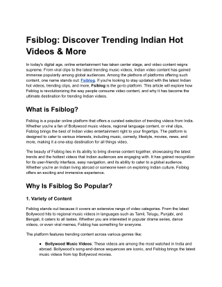 Fsiblog_ Discover Trending Indian Hot Videos & More
