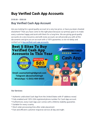 Buy Verified Cash App Accounts