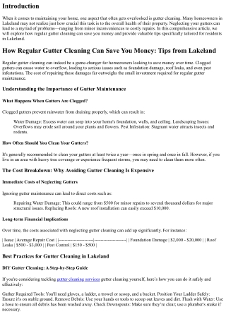 How Regular Gutter Cleaning Can Save You Money: Tips from Lakeland