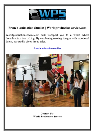 French Animation Studios  Worldproductionservice.com
