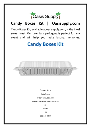 Candy Boxes Kit  Oasisupply.com