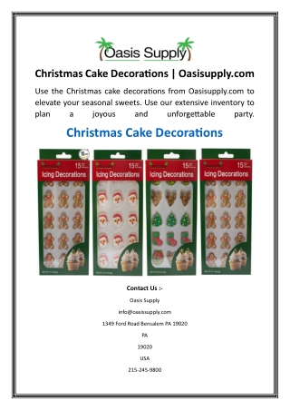 Christmas Cake Decorations  Oasisupply.com