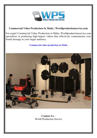 Commercial Video Production In Malta  Worldproductionservice.com