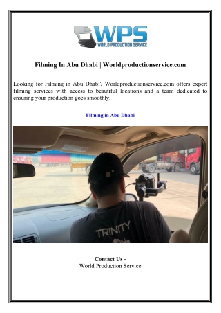Filming In Abu Dhabi  Worldproductionservice.com
