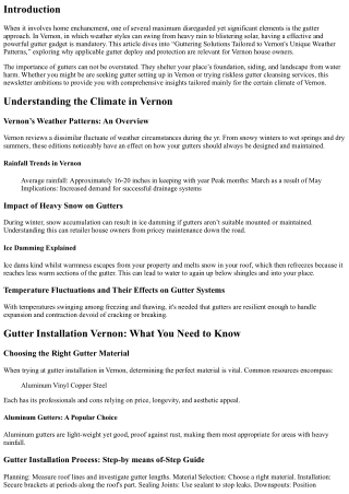 “Guttering Solutions Tailored to Vernon's Unique Weather Patterns”