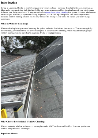 How Lakeland Window Cleaning Can Elevate Your Living Experience
