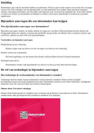 Bijzondere aanvragen die een slotenmaker kan krijgen