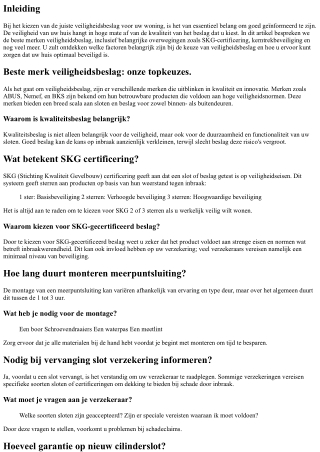 Beste merk veiligheidsbeslag: onze topkeuzes.