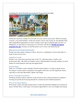 Looking for best Florida Investment Properties for Sale