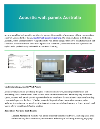 Acoustic wall panels Australia
