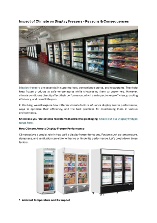 Impact of Climate on Display Freezers - Reasons & Consequences