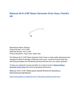 Rational 44.01.219P Steam Generator Drain Hose _ PartsFe UK