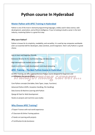 Python course In Hyderabad