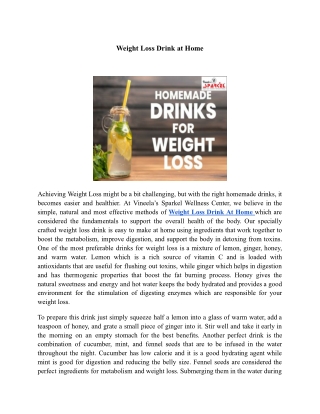 Weight Loss Drink at Home