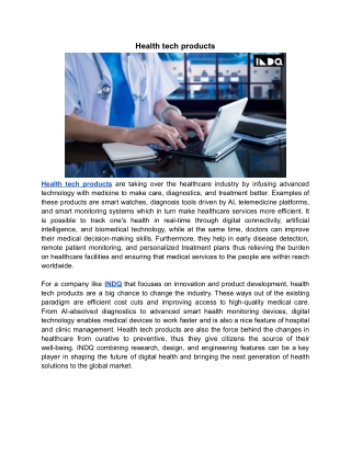 Health tech products | INDQ