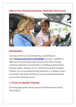 How to Turn Driving Instructors Rockdale into Success