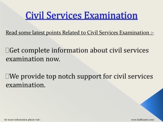 Information about Civil Services Examination