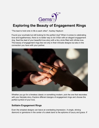 Exploring the Beauty of Engagement Rings