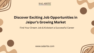 Discover Exciting Job Opportunities in Jaipur’s Growing Market