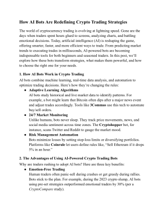 How AI Bots Are Redefining Crypto Trading Strategies