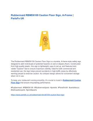 Rubbermaid RBMD6109 Caution Floor Sign, A-Frame _ PartsFe UK