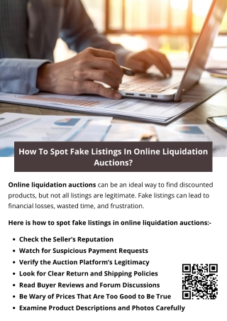 How To Spot Fake Listings In Online Liquidation Auctions?