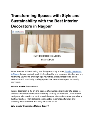 Interior Decorators in Nagpur