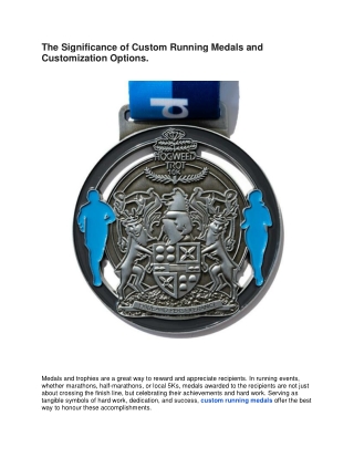 The Significance of Custom Running Medals and Customization Options