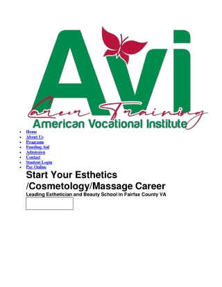 aviedu top esthetician school in virginia