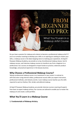 From Beginner to Pro- What You’ll Learn in a Makeup Artist Course