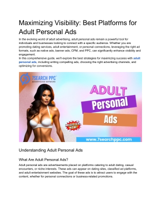 Maximizing Visibility_ Best Platforms for Adult Personal Ads