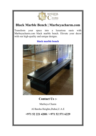 Black Marble Bench | Marbeyacharm.com