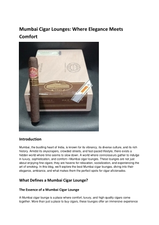Mumbai Cigar Lounges_ Where Elegance Meets Comfort