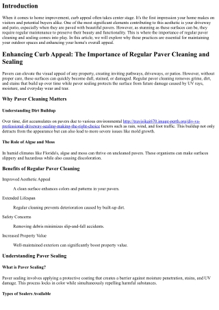 Enhancing Curb Appeal: The Importance of Regular Paver Cleaning and Sealing