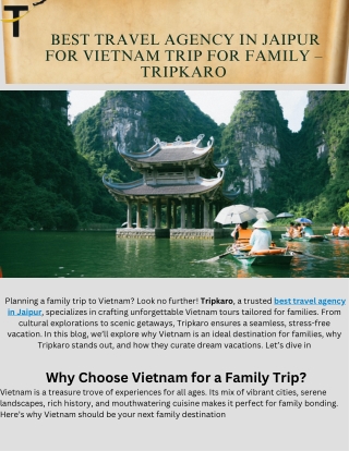 Best Travel Agency in Jaipur for Vietnam Trip for Family – Tripkaro