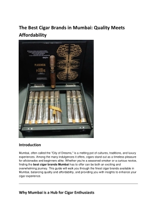 The Best Cigar Brands in Mumbai_ Quality Meets Affordability