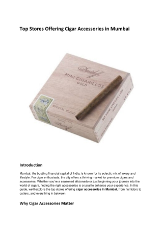 Top Stores Offering Cigar Accessories in Mumbai