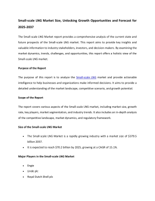 Small-scale LNG Market Size 2037