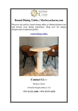 Round Dining Tables | Marbeyacharm.com